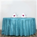 Turquoise 117" Crinkle Taffeta Round Tablecloth
