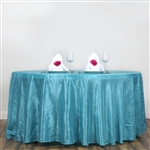 Turquoise 117" Crinkle Taffeta Round Tablecloth