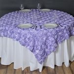 72"x72" Grandiose Rosette Table Overlays - Lavender