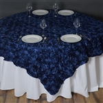 72"x72" Grandiose Rosette Table Overlays - Navy Blue