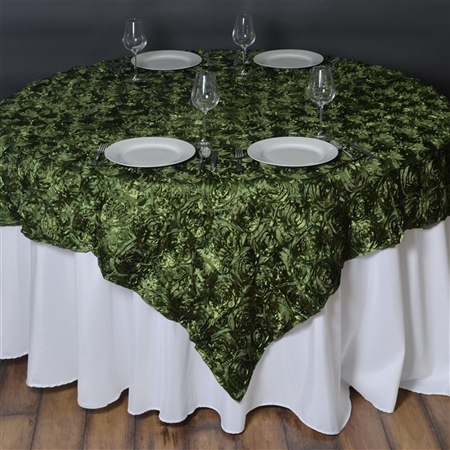 72"x72" Grandiose Rosette Table Overlays - Willow Green