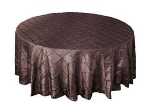 132" Round Tablecloth Pintuck - Chocolate