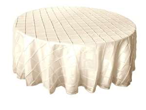 132" Round Tablecloth Pintuck - Ivory