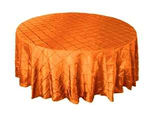 132" Round Tablecloth Pintuck - Orange