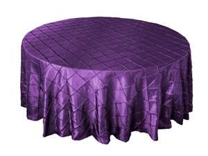 132" Round Tablecloth Pintuck - Purple