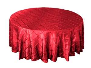 132" Round Tablecloth Pintuck - Red