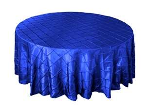 132" Round Tablecloth Pintuck - Royal Blue