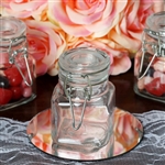 Wholesale Clear Square Mason Glass Jars for Candy Beverage with Clear Lid - Pack of 12