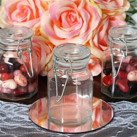 Wholesale Clear Hexagon Glass Jars for Candy Beverage Favor with Flip Lid - Pack of 12
