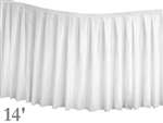 White Table Skirt (Polyester) - 14'