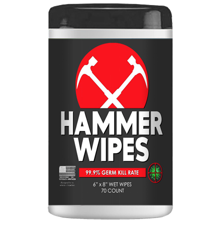 Hammer Antibacterial Wipes - 70 Count Canisters - Pack of 24