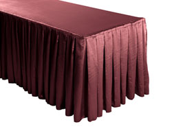 Herringbone Polyester Box Pleat Table Skirt - 6FT  (3 Sides Covered) - 11FT Section