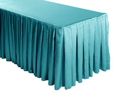 Herringbone Polyester Box Pleat Table Skirt - 6FT  (4 Sides Covered) - 17FT Section