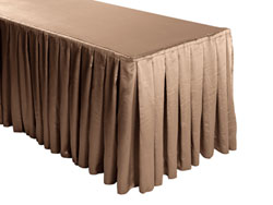 Herringbone Polyester Box Pleat Table Skirt - 8FT  (3 Sides Covered) - 13FT Section