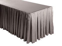 Herringbone Polyester Box Pleat Table Skirt - 8FT  (4 Sides Covered) - 21FT Section