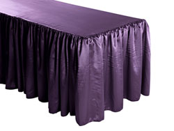 Herringbone Polyester Shirred Table Skirt - 6FT  (3 Sides Covered) - 11FT Section