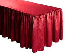 Herringbone Polyester Shirred Table Skirt - 8FT  (3 Sides Covered) - 13FT Section
