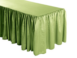 Herringbone Polyester Shirred Table Skirt - 8FT  (4 Sides Covered) - 21FT Section