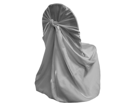 Satin Lamour Universal Chair Cover - Silver