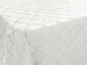 White Pintuck Tablecloth 90x132"