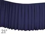 Navy Blue Table Skirt (Polyester) - 21'