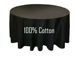 Cotton Tablecloth - Black 70" Round