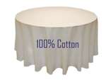 Cotton Tablecloth - Ivory 70" Round