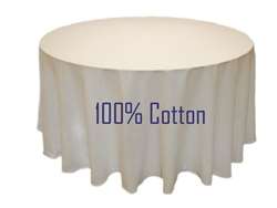Cotton Tablecloth - Ivory 120" Round