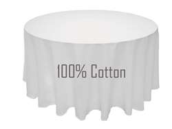 Cotton Tablecloth - White 70" Round