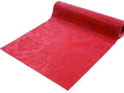 Flocking Damask fabric bolt 12" x 10Yards - Red / Red