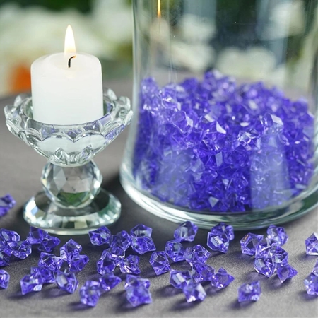 Mini Acrylic Ice Bead Vase Fillers Table Decoration - 400 Pack - Purple