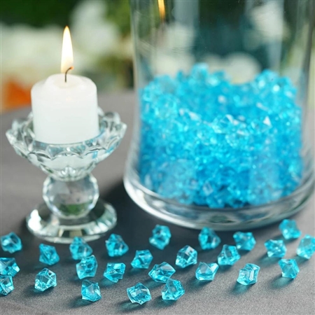 Mini Acrylic Ice Bead Vase Fillers Table Decoration - 400 Pack - Turquoise