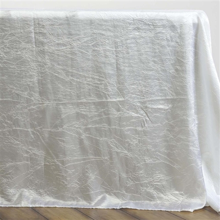 Ivory Crinkle Taffeta Tablecloth 90x132"