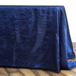 Navy Crinkle Taffeta Tablecloth 90x132"
