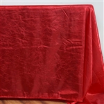 Red Crinkle Taffeta Tablecloth 90x132"