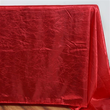 Red Crinkle Taffeta Tablecloth 90x132"