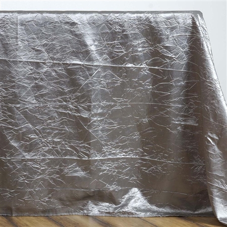 Silver Crinkle Taffeta Tablecloth 90x132"