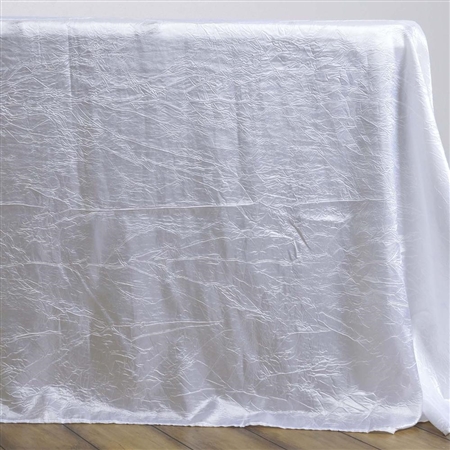 White Crinkle Taffeta Tablecloth 90x132"