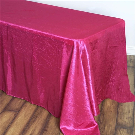 Fushia Crinkle Taffeta Tablecloth 90x156"