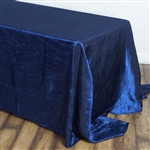 Navy Crinkle Taffeta Tablecloth 90x156"
