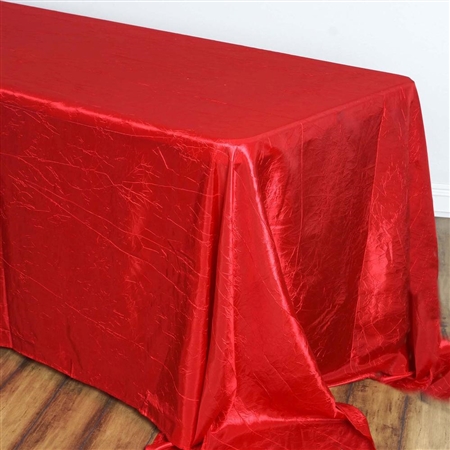 Red Crinkle Taffeta Tablecloth 90x156"