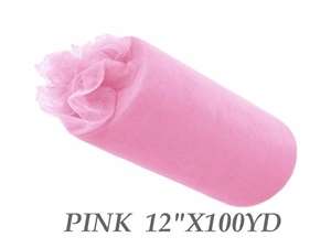 12"x100yd Tulle Rolls - Pink