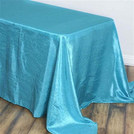 Turquoise Crinkle Taffeta Tablecloth 90x156"