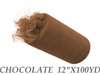 12"x100yd Tulle Rolls - Chocolate