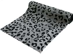 Leopard Spots fabric bolt 12" x 10Yards - Silver / Black