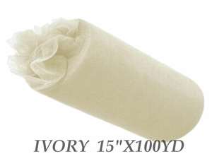 15"x100yd Tulle Rolls - Ivory