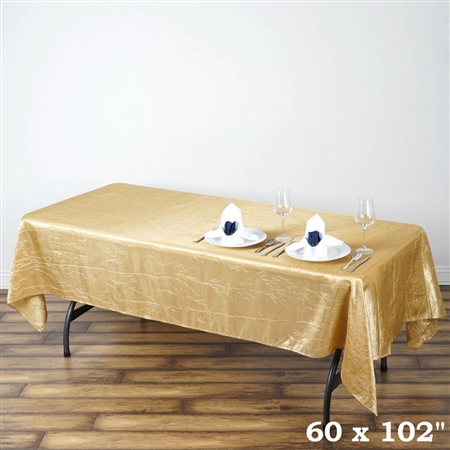 Champagne Crinkle Taffeta Tablecloth 60x102"