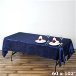 Navy Crinkle Taffeta Tablecloth 60x102"