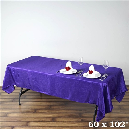 Purple Crinkle Taffeta Tablecloth 60x102"