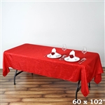 Red Crinkle Taffeta Tablecloth 60x102"